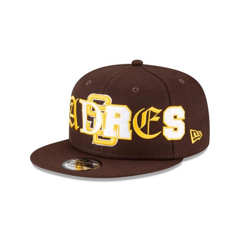 MLB San Diego Padres Mixed Font 9Fifty Snapback (VHF3411) - Brown New Era Caps